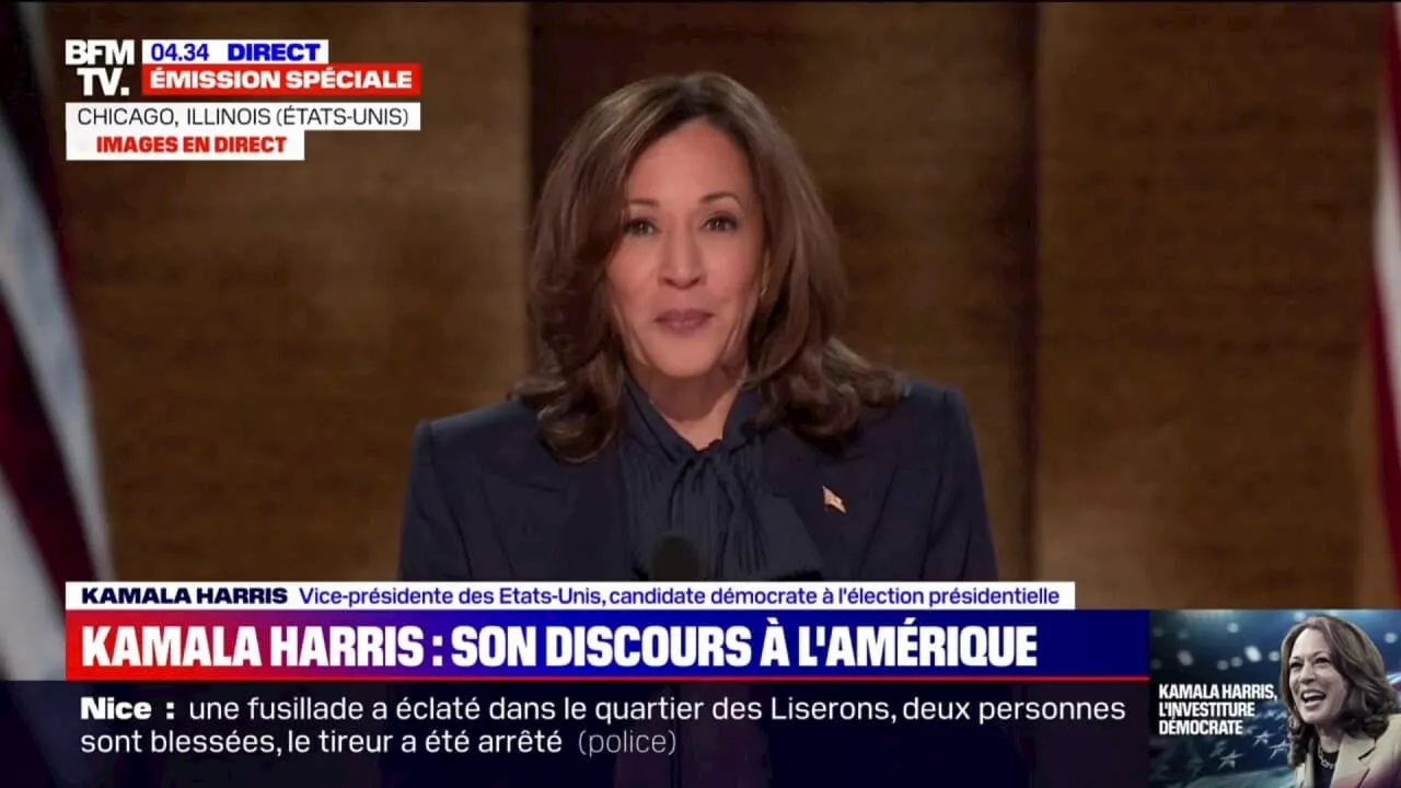 'J'accepte votre investiture à la candidature à la présidence des États-Unis', déclare Kamala Harris