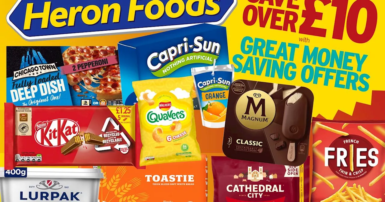 Save £3 when you spend £15 on your grocery shop with Heron Foods