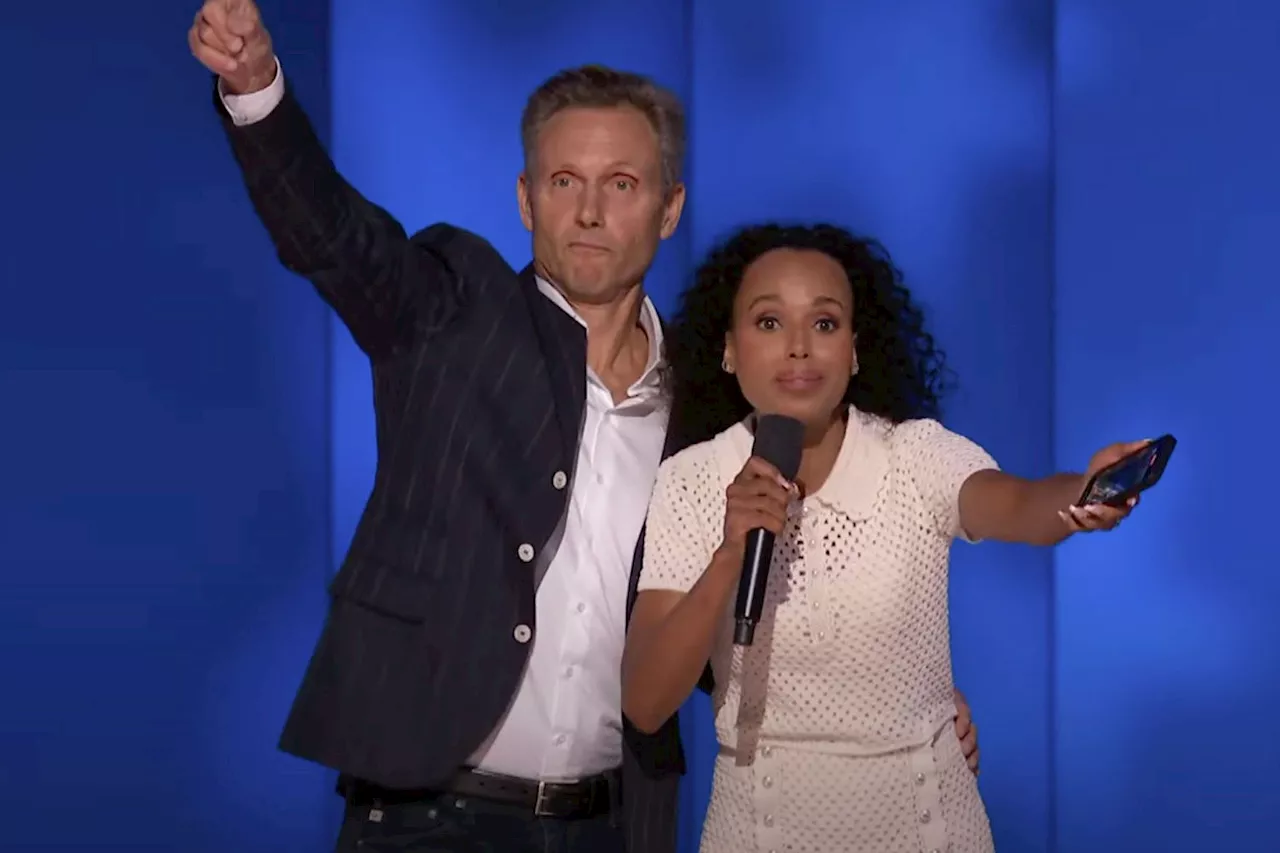 Scandal stars Kerry Washington and Tony Goldwyn reunite at DNC