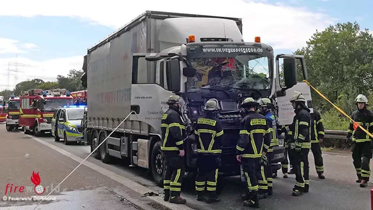 D: Eingeklemmter Lkw-Fahrer auf der BAB 34 zwischen Dortmund / Witten und Eichlinghofen