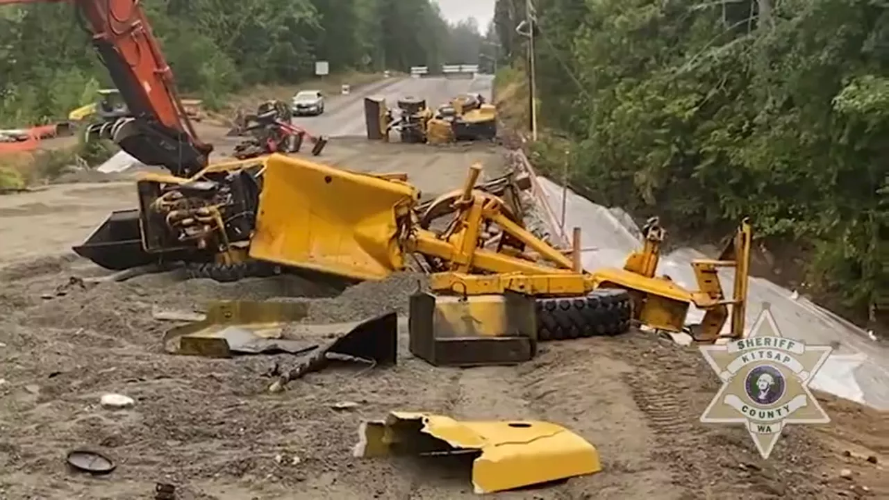 Heavy equipment vandalized, used to wreck Kitsap County construction site