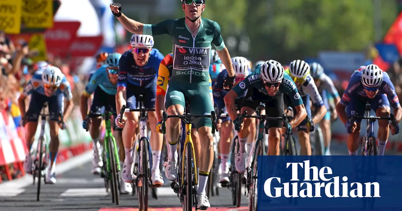 Wout van Aert sprints to Vuelta stage seven win but O’Connor stays in red