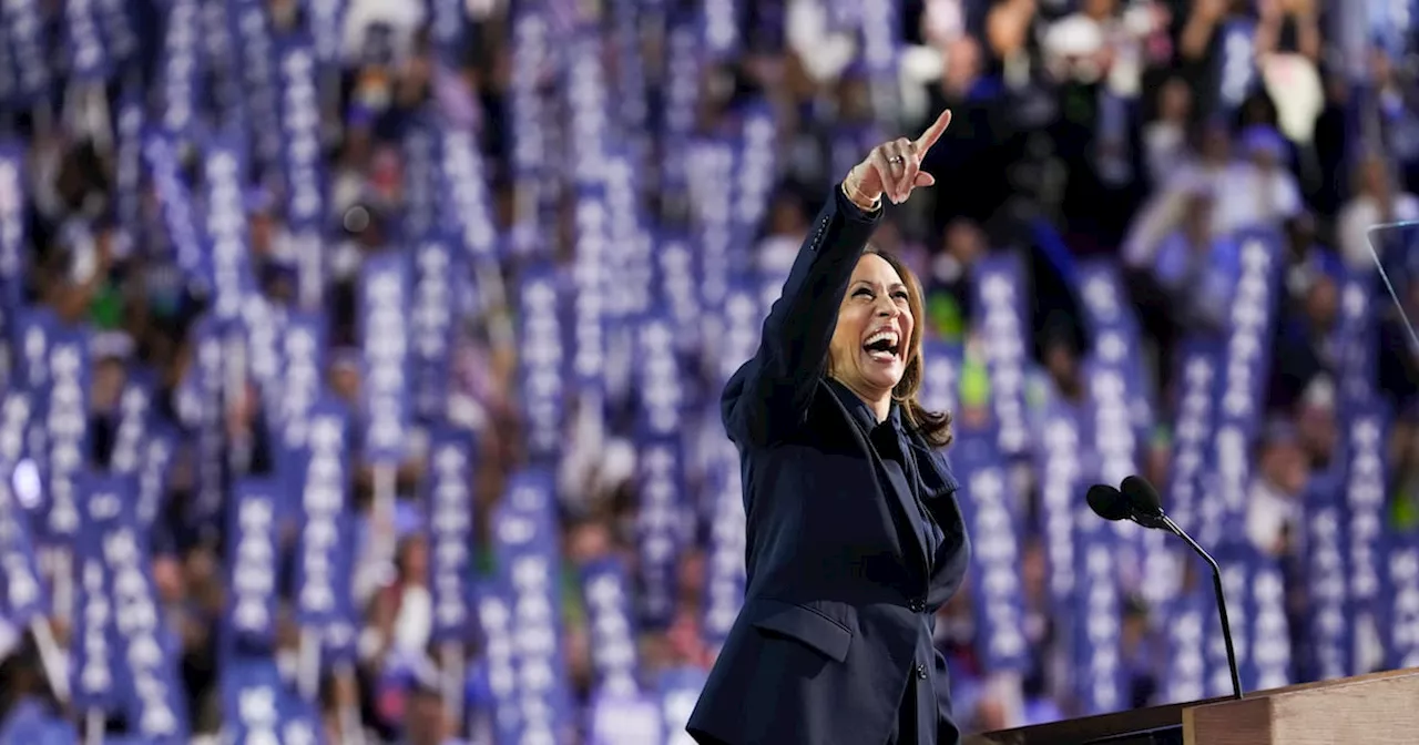 Kamala Harris hails ‘unlikely journey’ as she accepts the Democratic nomination amid surging party spirits