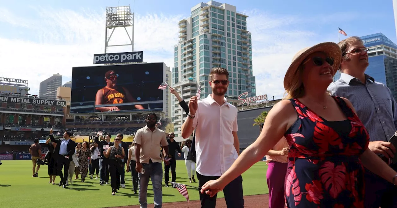 New US citizens take Oath of Allegiance at Petco Park