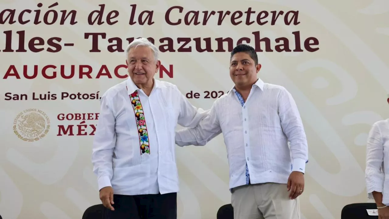 AMLO, Claudia Sheinbaum y Ricardo Gallardo inauguran supercarretera Valles-Tamazunchale