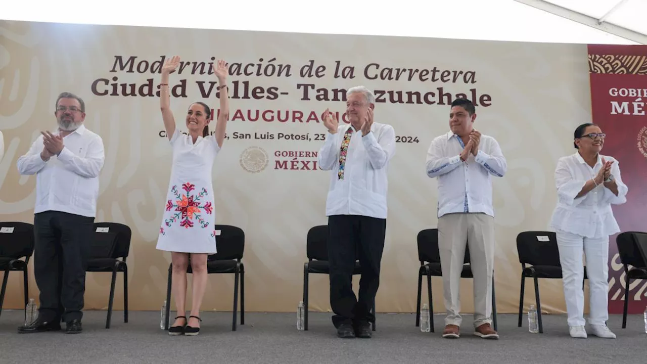 AMLO y Sheinbaum inauguran carretera Valles-Tamazunchale