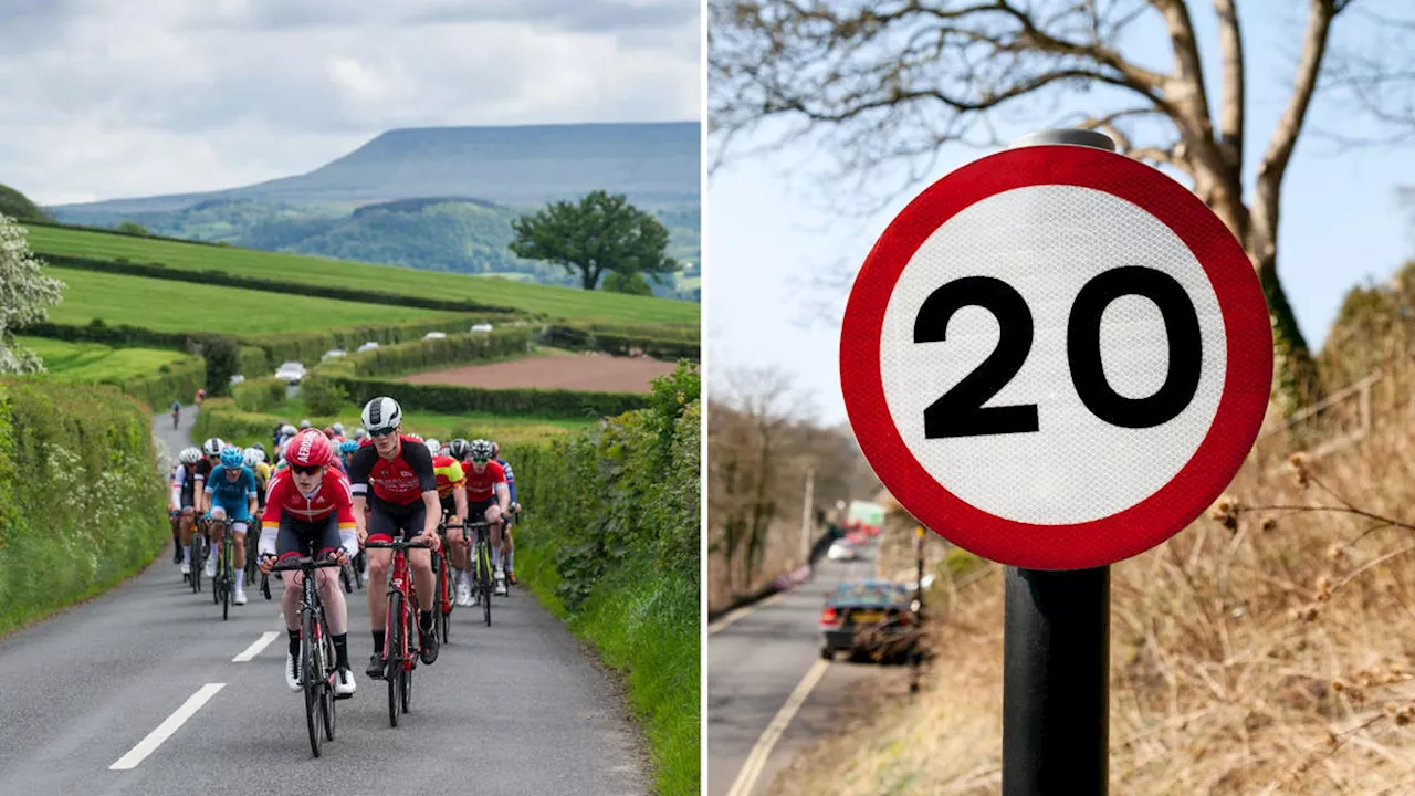 British cycling race rerouted after 20mph speed limit means support vehicles 'can't keep up'