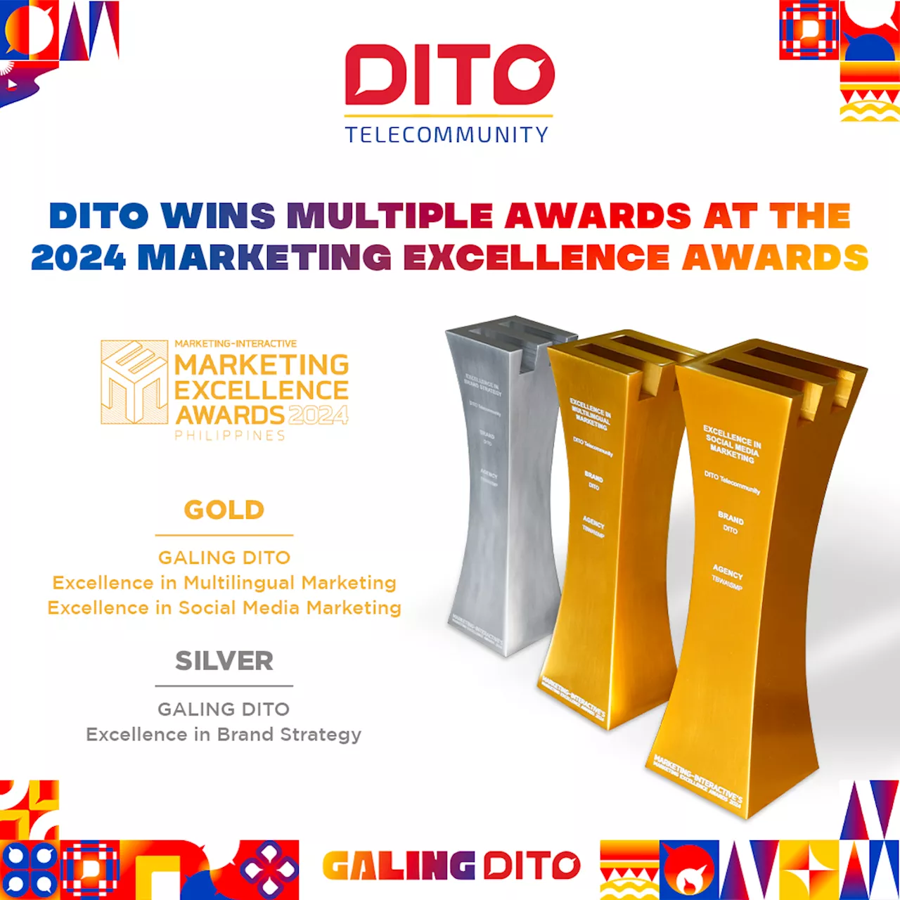 DITO bags 3 trophies at Marketing Excellence Awards 2024