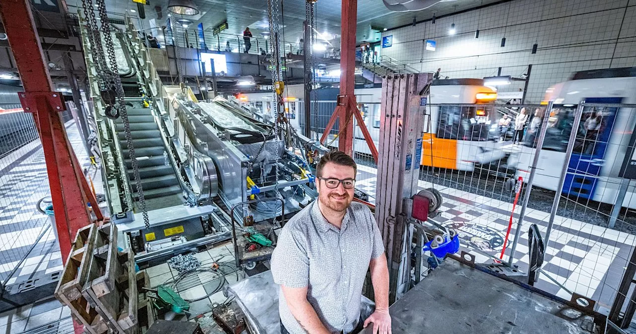 Austausch der Stadtbahn-Rolltreppen mitten in der Bielefelder City beginnt