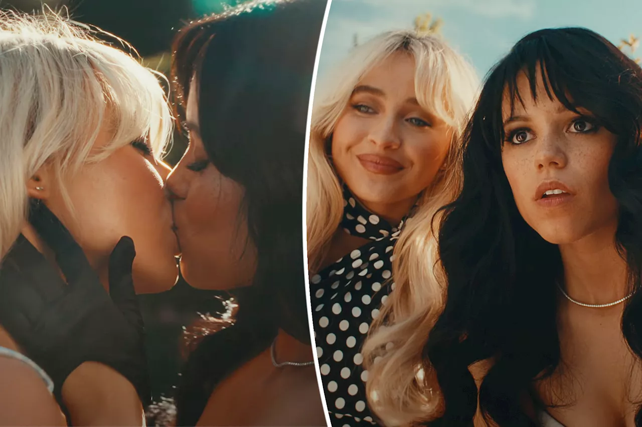 Sabrina Carpenter kisses Jenna Ortega in morbid new 'Taste' music video