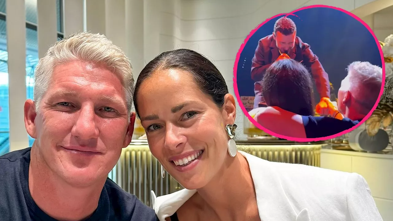 Basti Schweinsteiger und Ana genießen Justin-Timberlake-Show