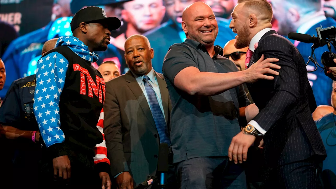 Dana White panicked and Floyd Mayweather had shock reaction when Conor McGregor broke only press...