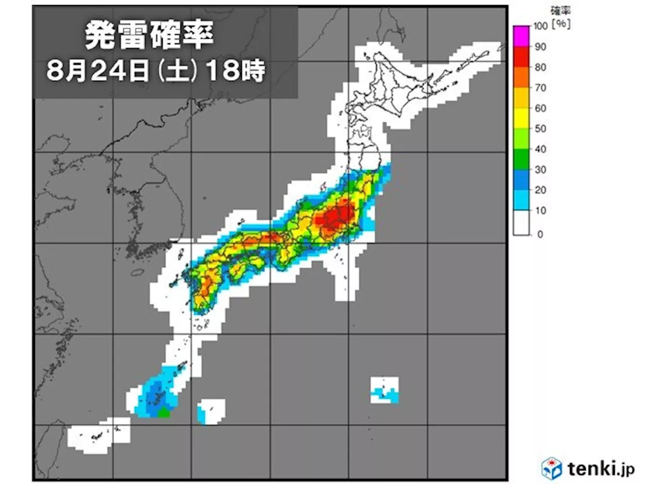 24日も天気急変 局地的に滝のような雨 台風10号は28日頃上陸か 週末に備えを(気象予報士 青山 亜紀子 2024年08月24日)