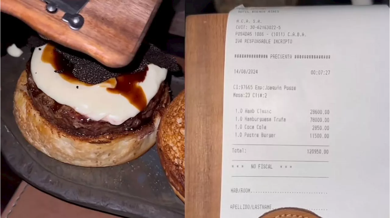 Fueron a cenar, pagaron $78.000 por una hamburguesa y un detalle sorprendió en las redes