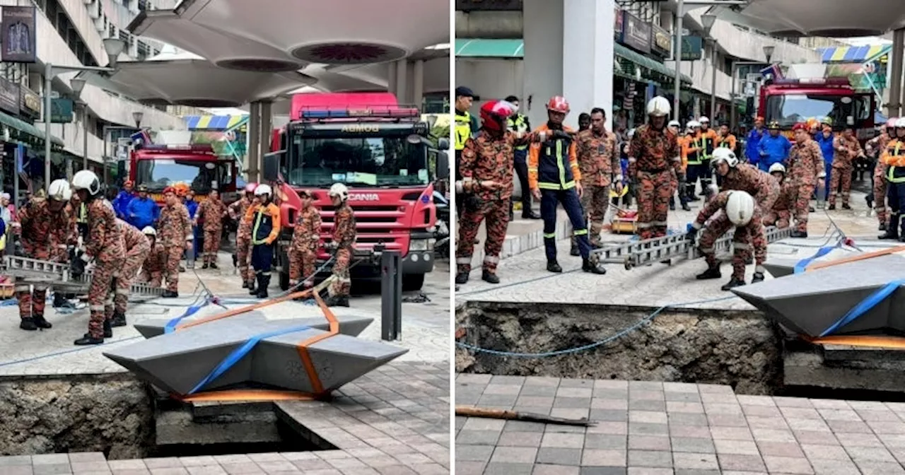 BREAKING: Foreign Woman Buried 10 Metres Underground After Ground Suddenly Collapses in Masjid India, KL