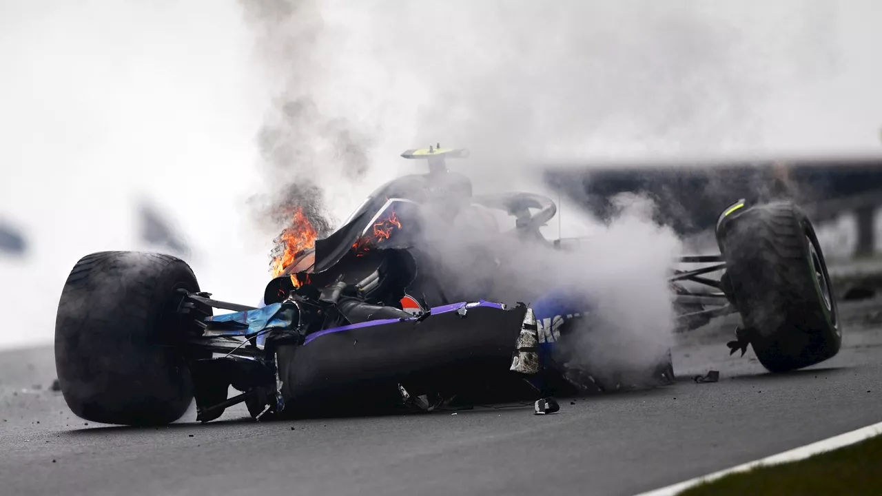 Espeluznante accidente de Sargeant en Zandvoort: su coche terminó en llamas y con Russell pidiéndole salir