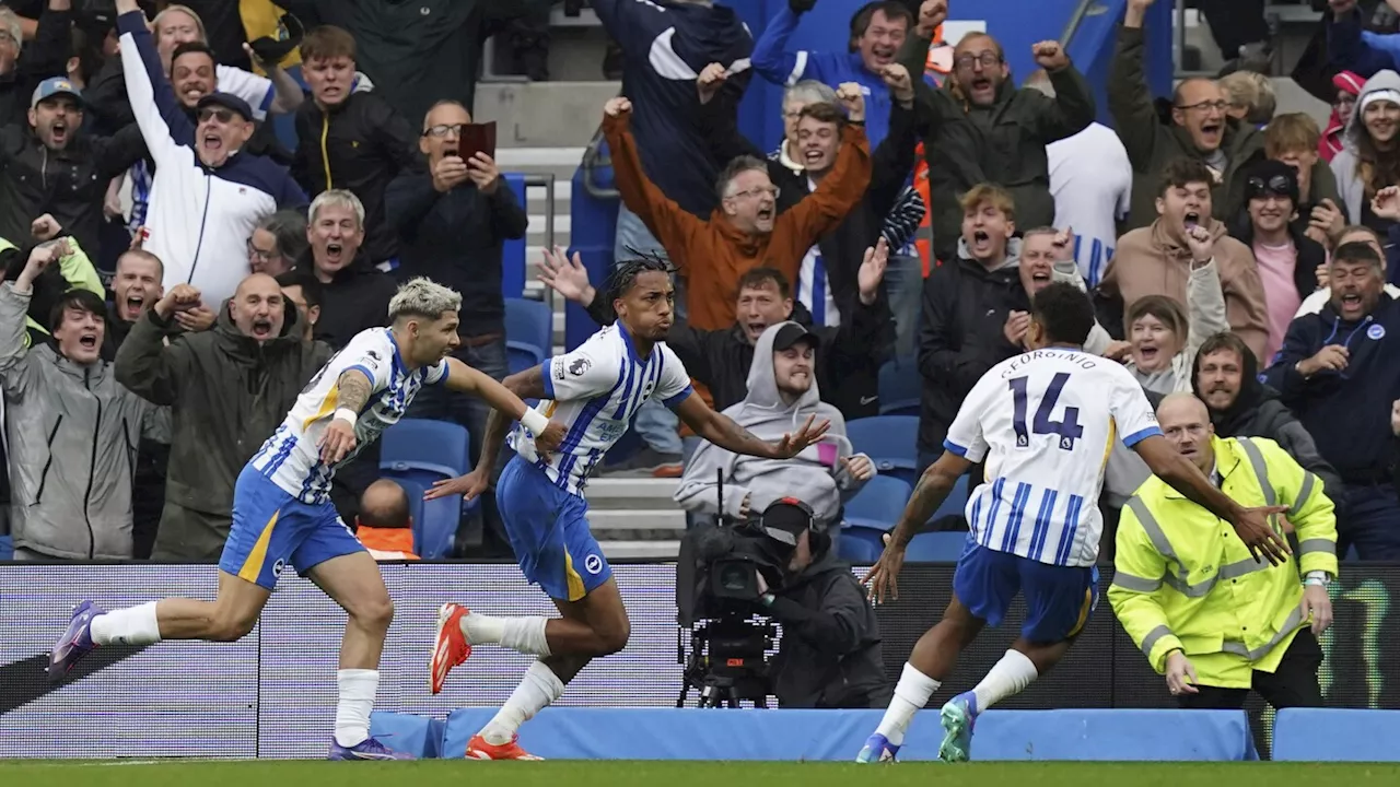 Pedro's late goal gives Brighton 2-1 win over Man United in Premier League