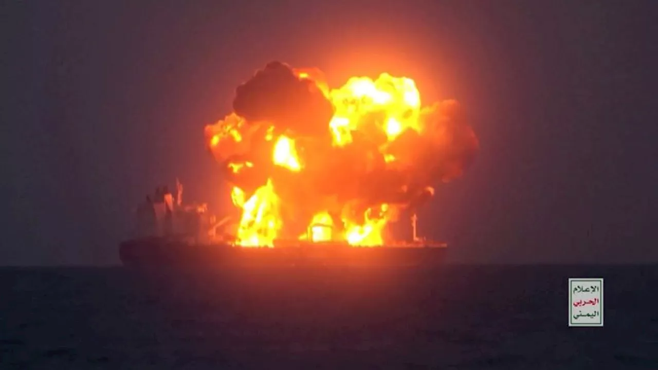 Fires on board Greek-flagged tanker after Houthi attack in Red Sea, says maritime agency