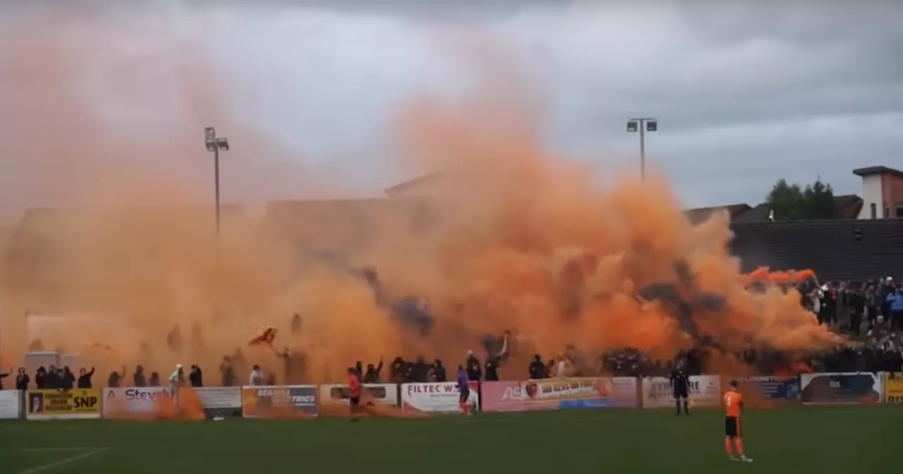 Scots football fans' huge pyro display in 'world's craziest' non-league friendly