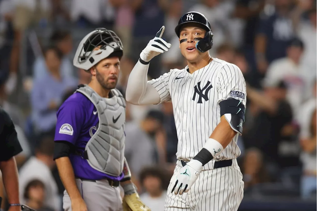 Rockies blanked by Yankees as Aaron Judge, Giancarlo Stanton homer