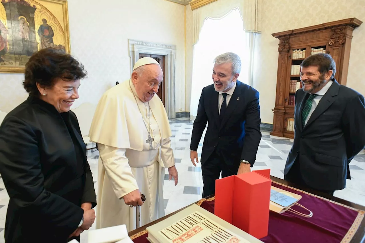 Jaume Collboni visita al Papa Francisco en el Vaticano en vísperas al milenario de Montserrat