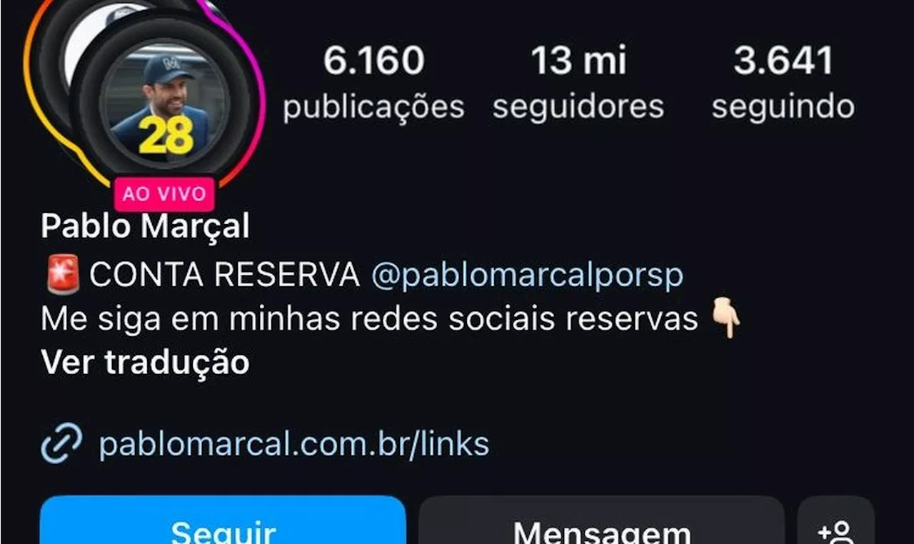 Após ter redes sociais suspensas, Marçal cria 'contas reservas' para seguidores