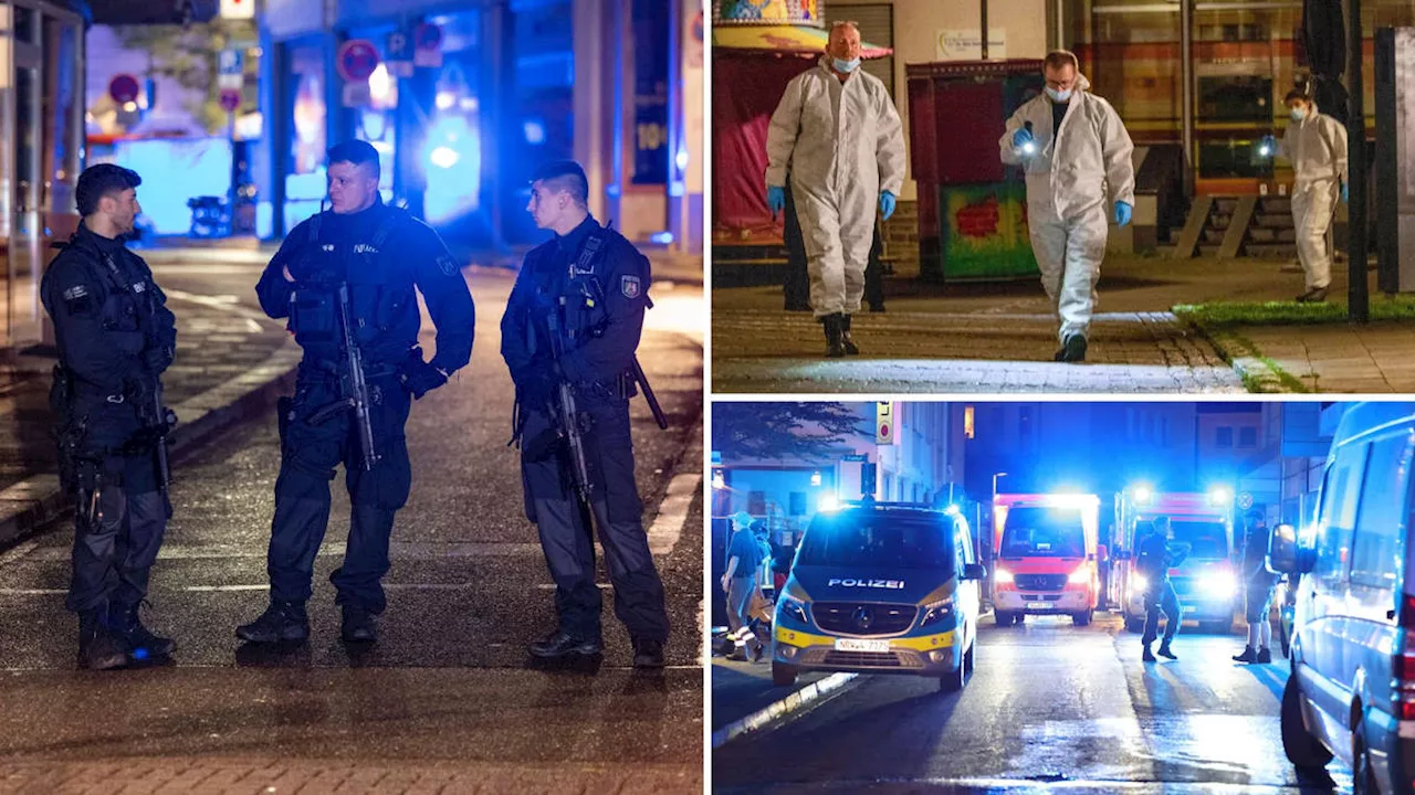 Manhunt for killer who left three dead and five injured in knife attack at German festival