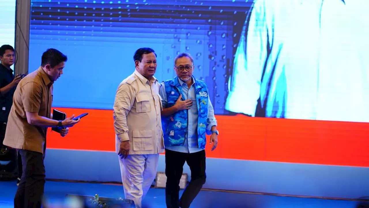 Prabowo Hadiri Penutupan Kongres ke-6 PAN di Jakarta, Disambut Meriah Kader