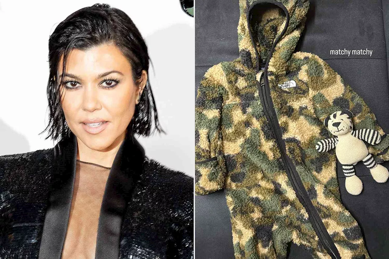 Kourtney Kardashian Twins with Son Rocky in Camouflage Outfits While in London to Support Travis Barker