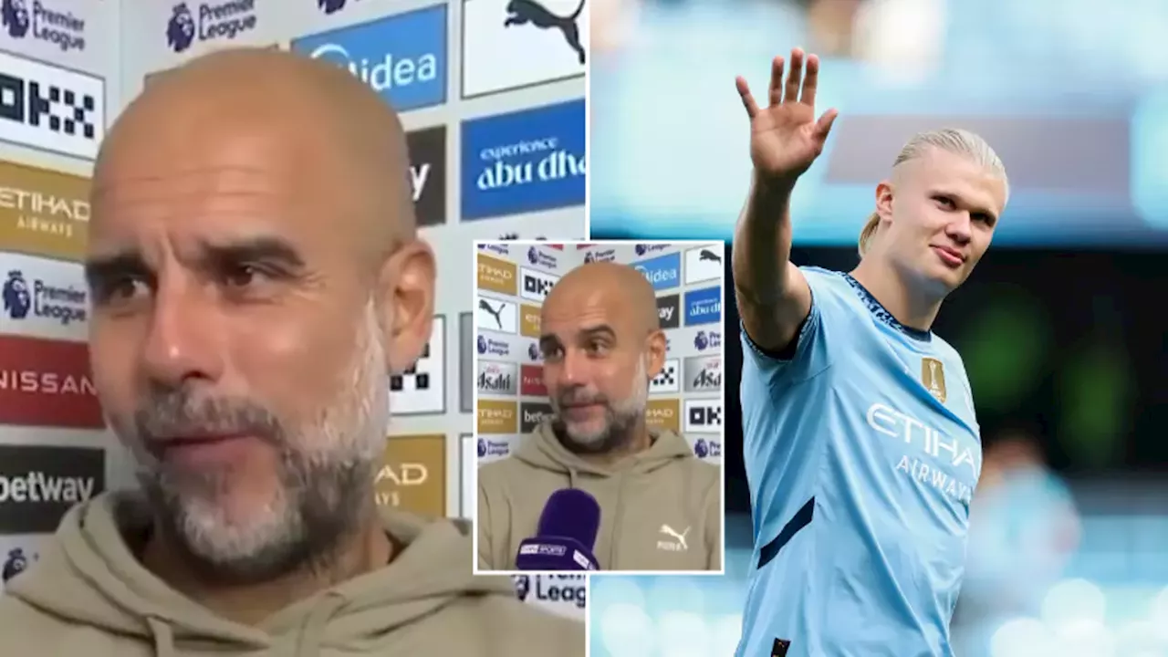 Pep Guardiola mentions Lionel Messi after being asked question about Erling Haaland in post-match interview