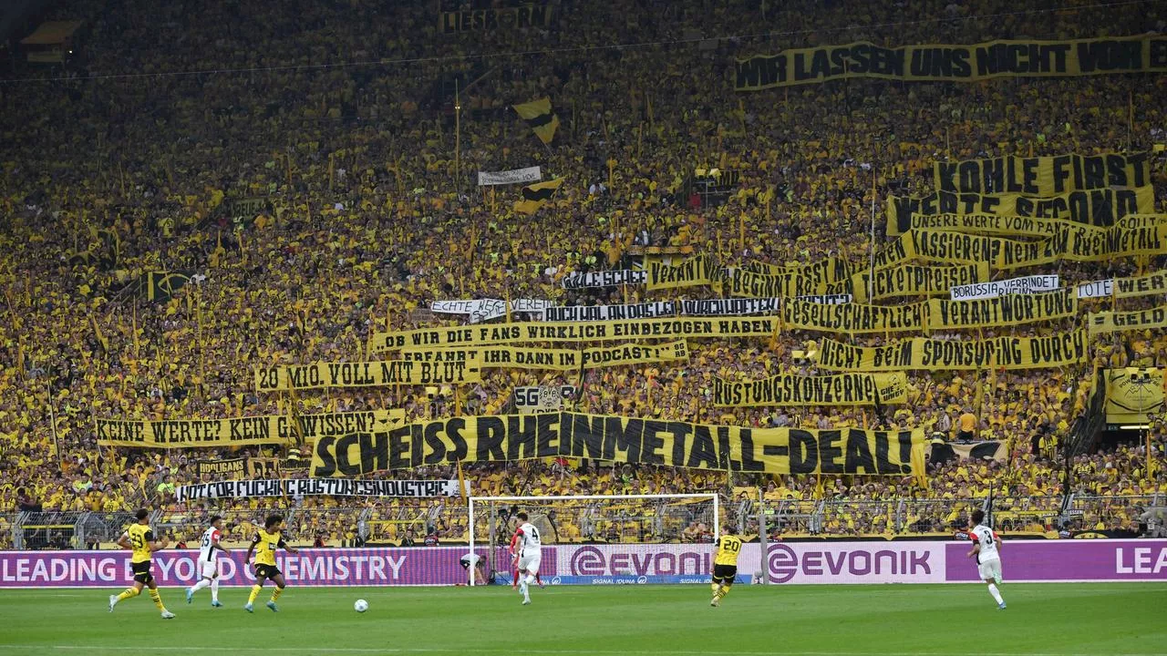 Dortmunder Fans protestieren gegen BVB-Deal mit Rheinmetall