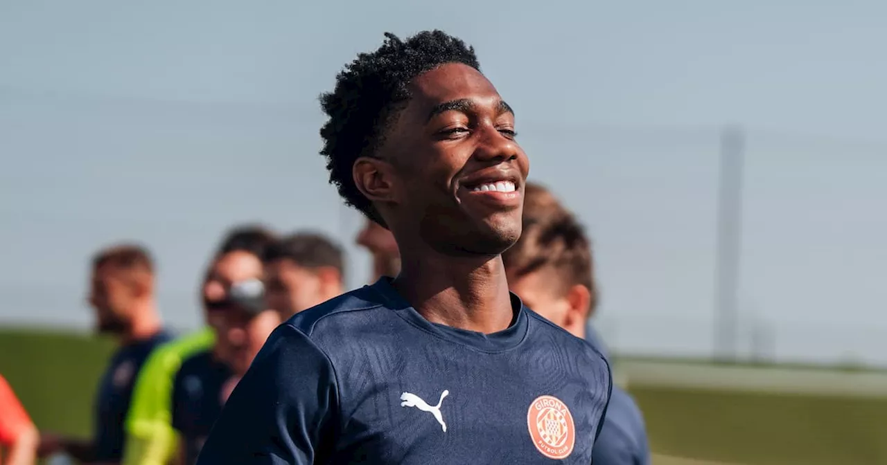 El colombiano Yáser Asprilla completó su primer entrenamiento con el Girona de España