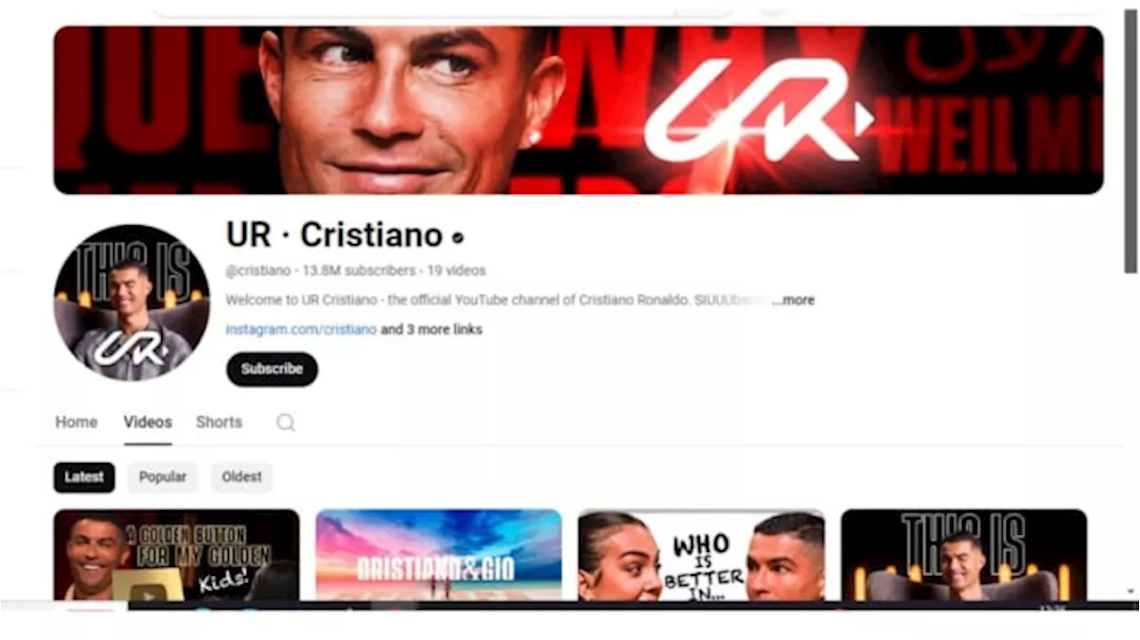 Baru Nongol di Youtube, Cristiano Ronaldo Salip Subscriber Atta Halilintar dan Siap Geser Ria Ricis