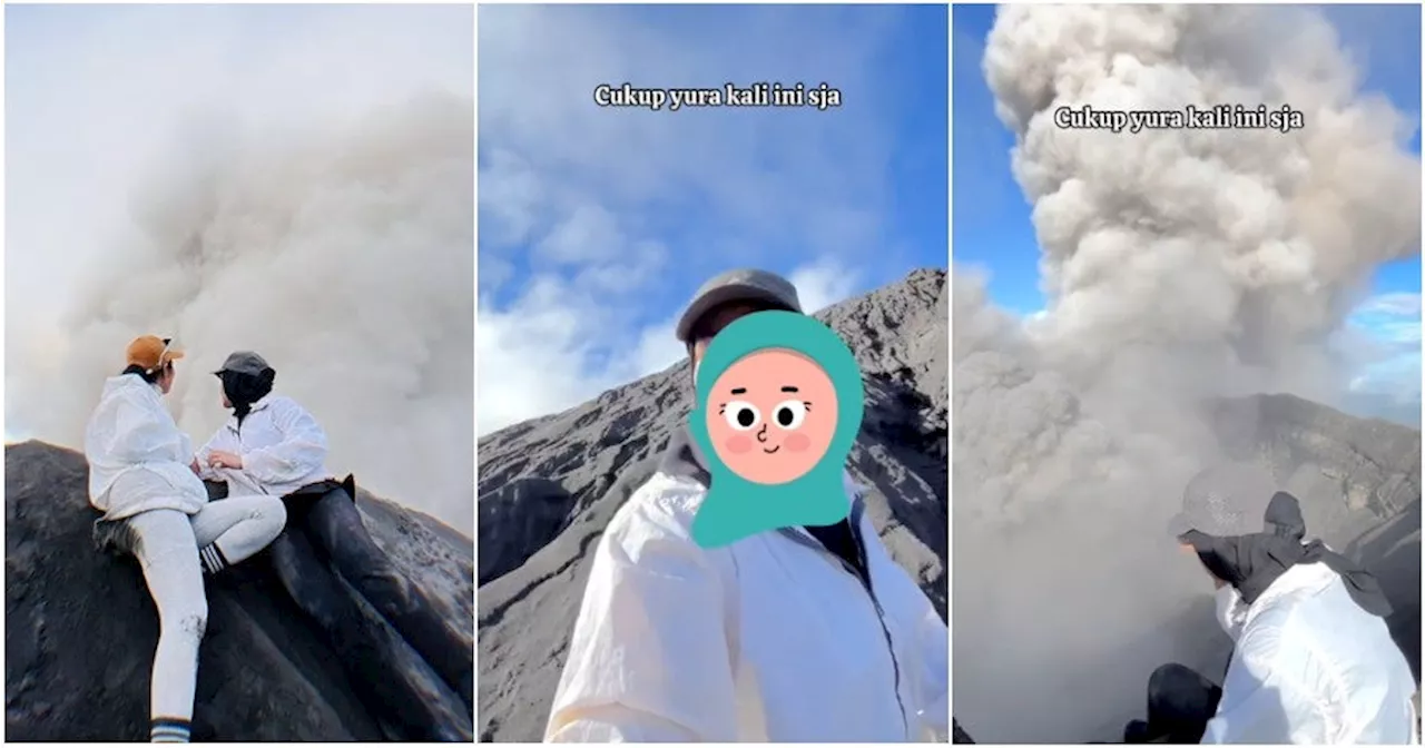 Hikers in Indonesia Bashed For Climbing Mountain Without Permit & Taking Selfies With Erupting Volcano