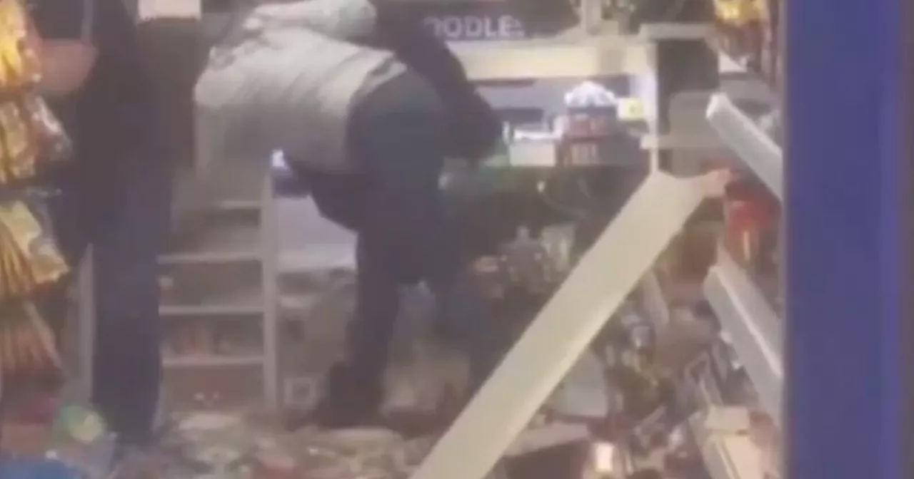 Man and woman arrested after Scots shop 'trashed' as cops race to 'disturbance'