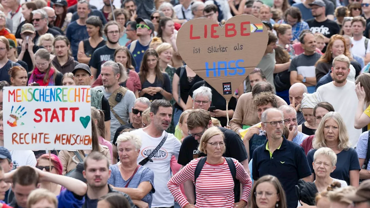 Sachsen und Thüringen: Tausende demonstrieren gegen Rechtsextremismus