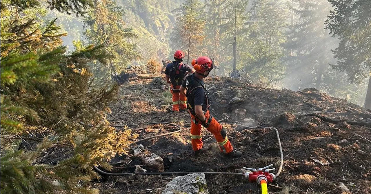 Schwieriger Waldbrand-Einsatz in der Steiermark, Klamm evakuiert