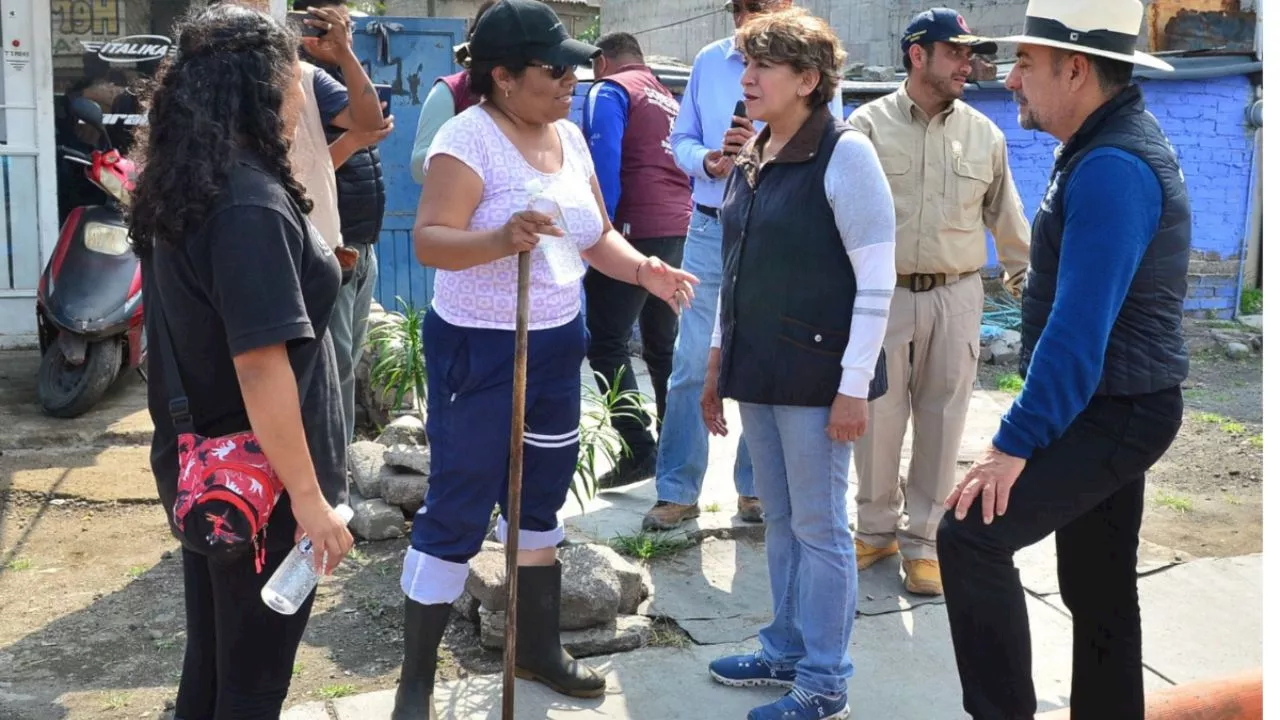 Delfina Gómez mantiene recorrido en Chalco y ordena intensificar las labores de desazolve y limpieza