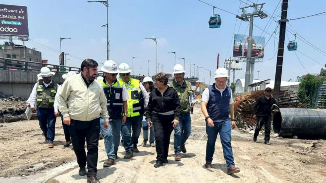 Delfina Gómez regresa a supervisar obras del Trolebús Santa Martha