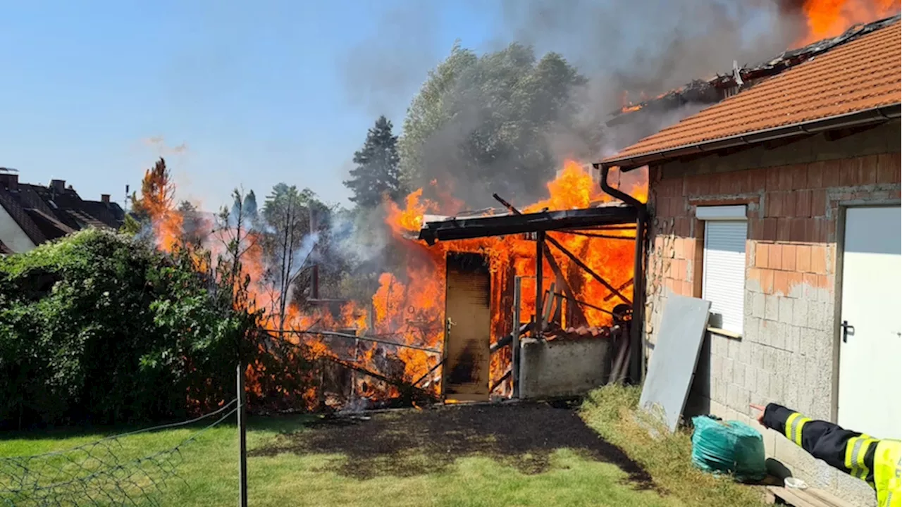 Großeinsatz in Hainburg – Scheune stand in Vollbrand