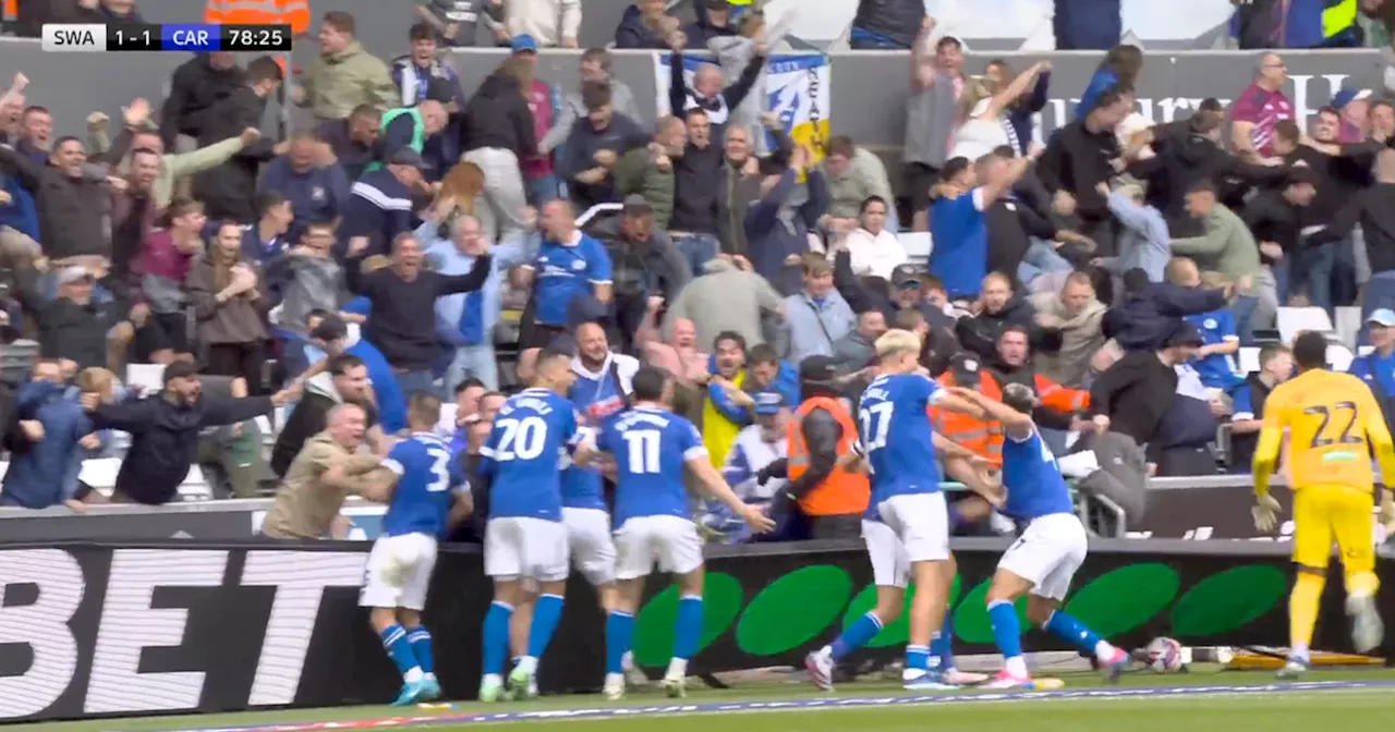 Cardiff star injured as fans collapse advertising board after goal vs Swansea