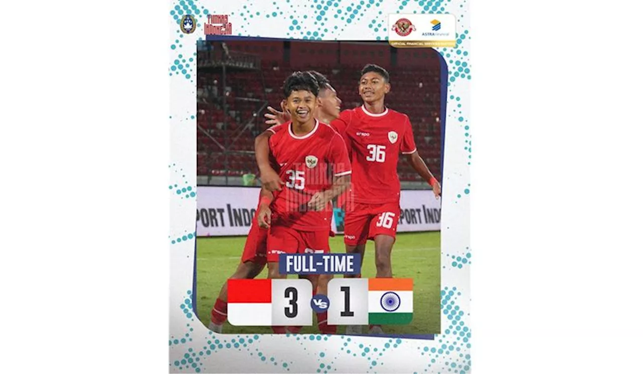 Indonesia vs India, Garuda Muda Menang di Laga Persahabatan