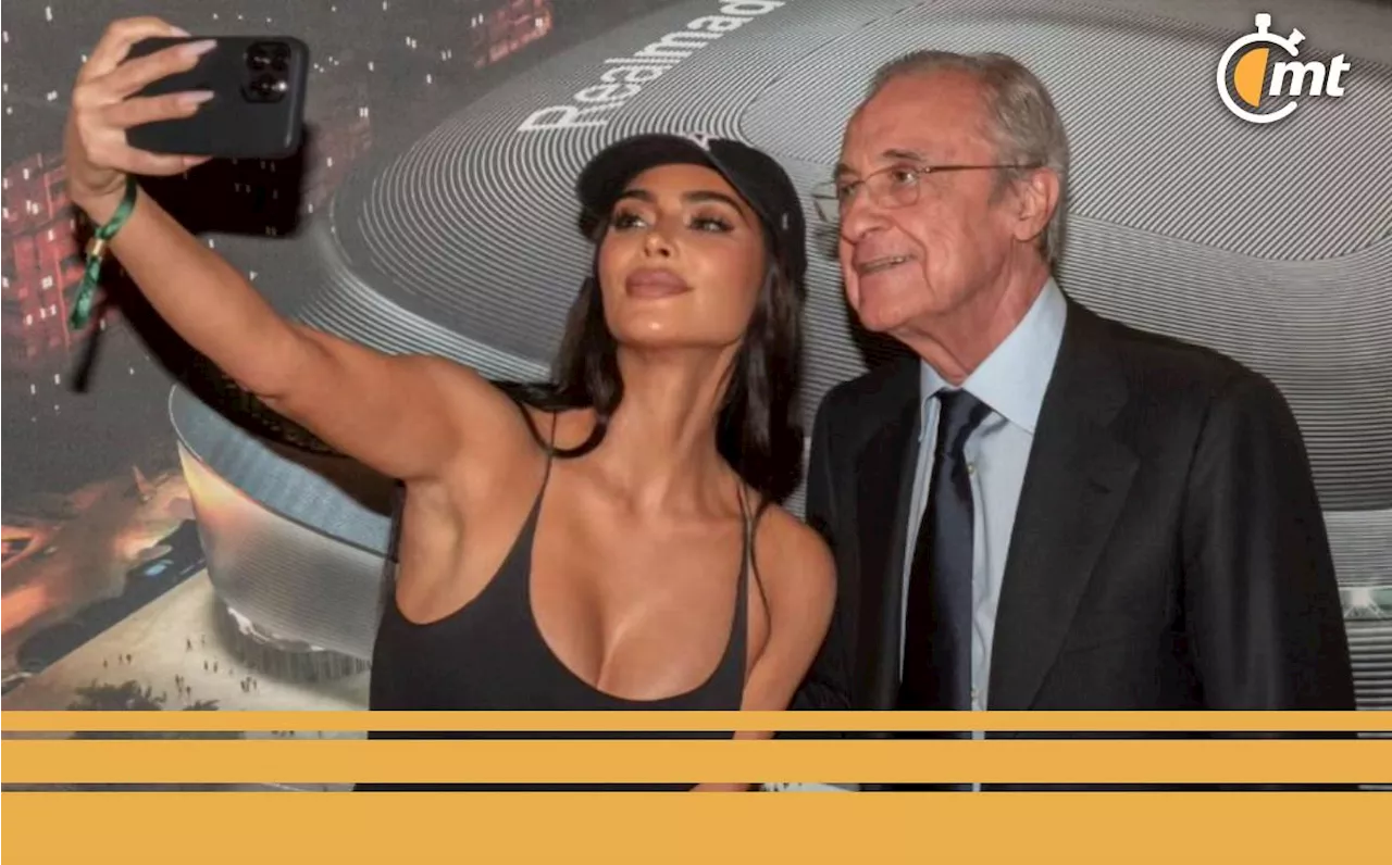 Kim Kardashian, invitada especial del Real Madrid; su hijo saltó al campo