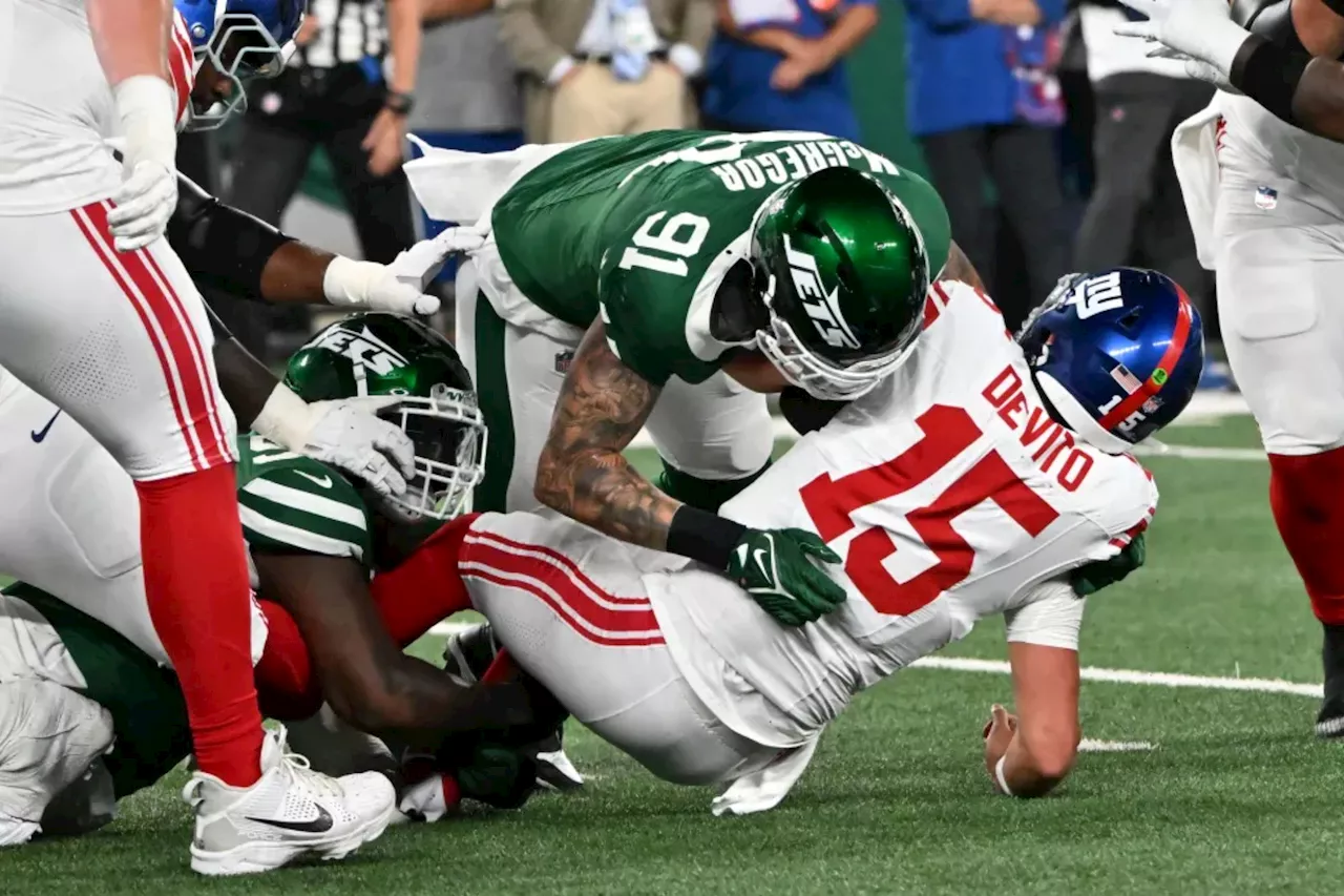 Giants' Tommy DeVito sacked eight times in rough preseason outing