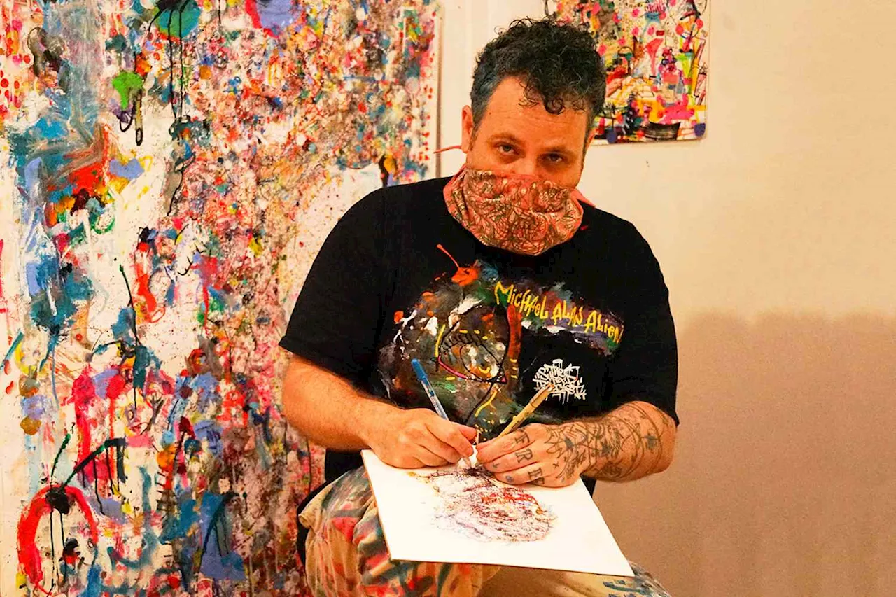 Call Him ‘Alien’: Meet the Masked N.Y.C. Artist Painting Portraits for Celebrities (Exclusive)