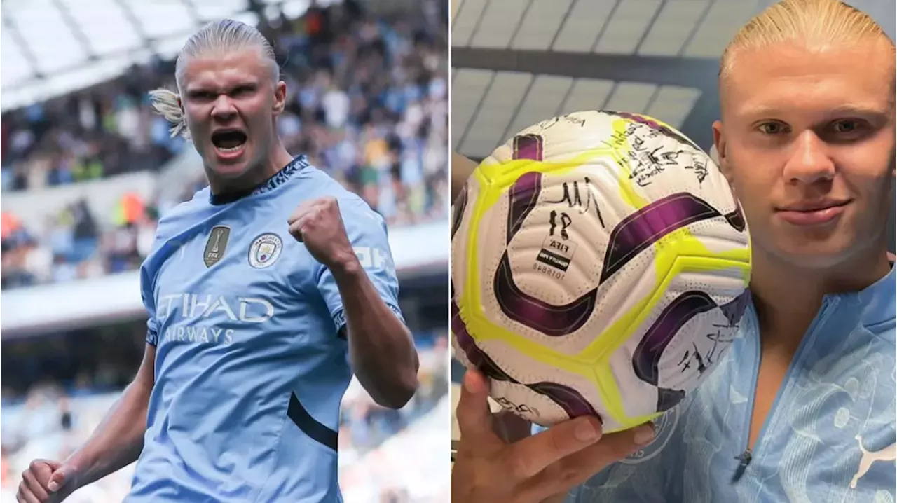 Fans spot secret message written on Erling Haaland's match ball after latest Man City hat-trick