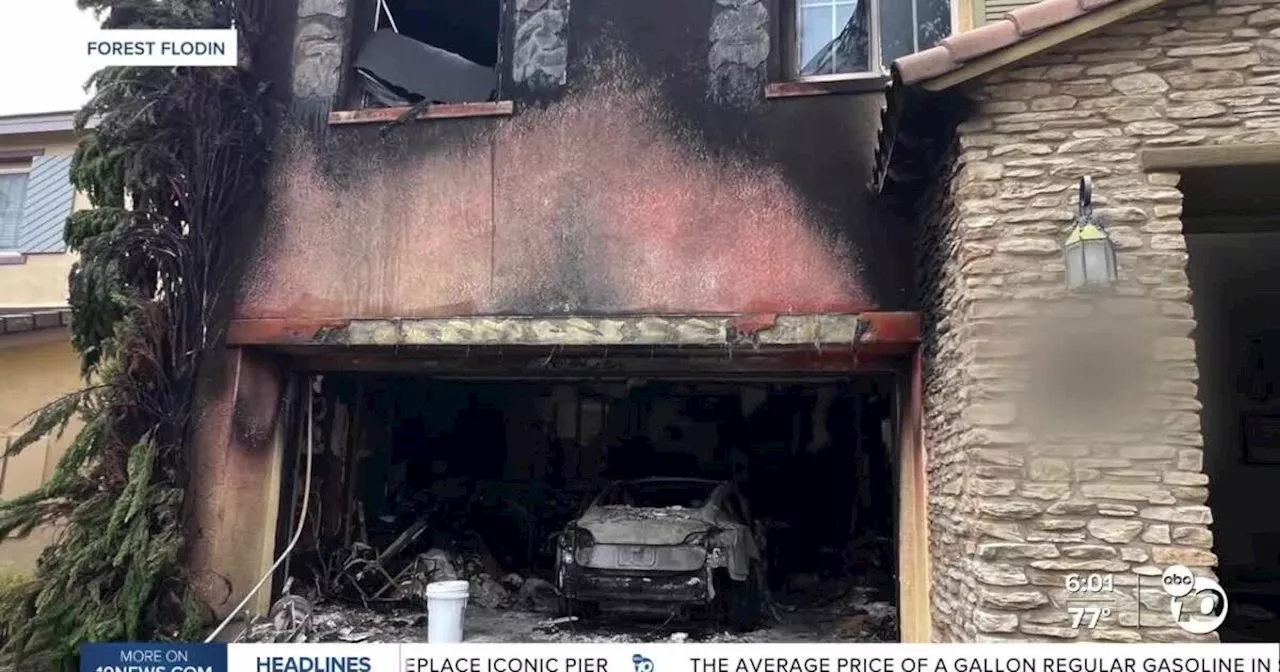 Carmel Valley family displaced after garage fire, Tesla possibly involved