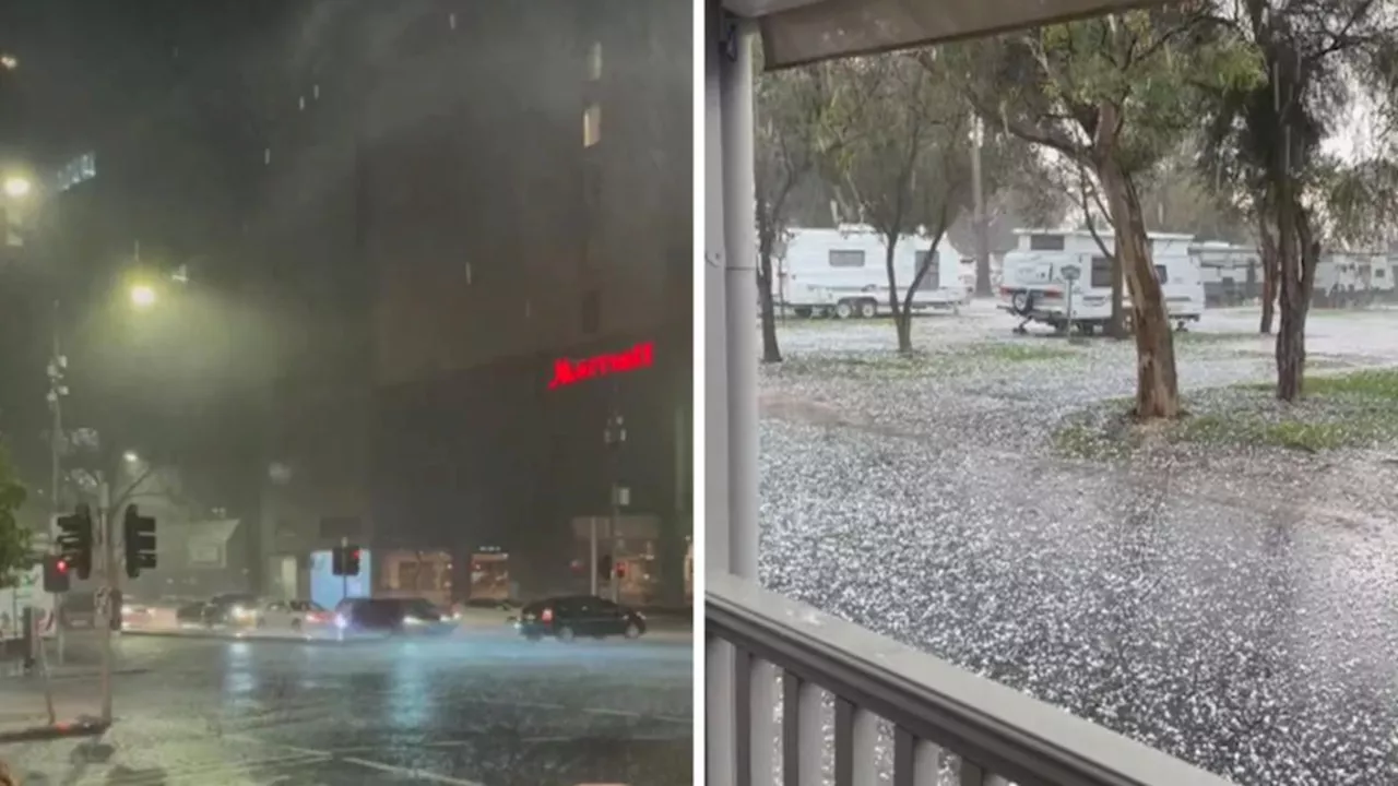 Heavy rain, strong winds and hail lash parts of Victoria