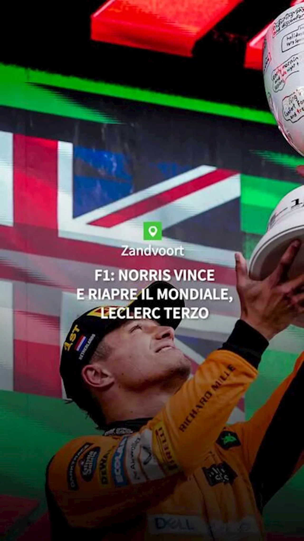 F1: Norris vince e riapre il mondiale, Leclerc terzo