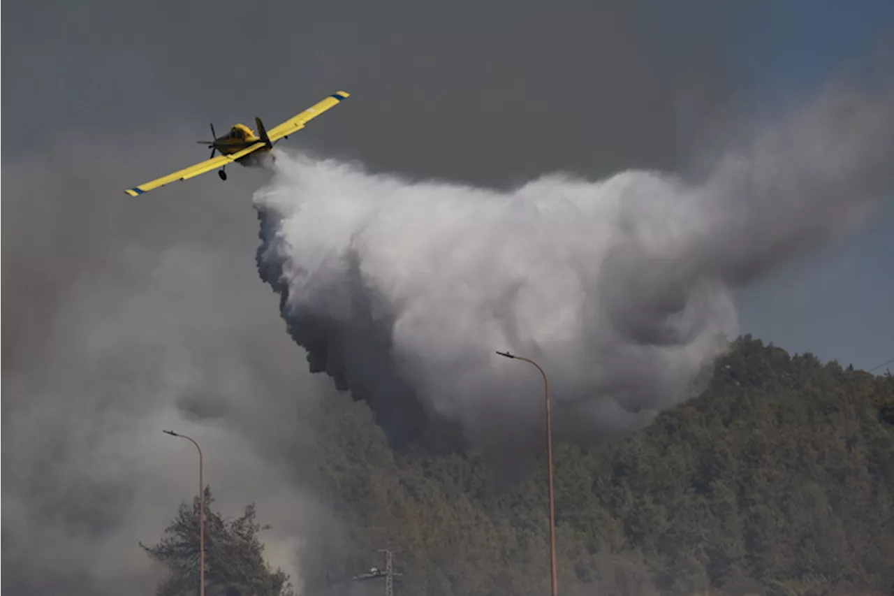 Un aereo antincendio doma un incendio boschivo a Gerusalemme